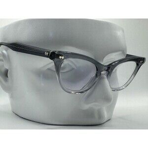 NEW Vintage Cat Eye Glasses | Grey-Blue Plastic Frame | Clear AR Lens USA Made